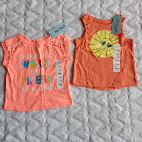 Cat & Jack Shirts & Tops Bundle Nwt 2 Cat Jack Infant Summer